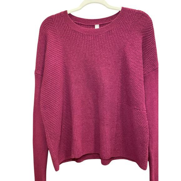 Athleta Women Medium Mulberry Turin Wool Cashmere Sweater Knit Purple Textured - Picture 6 of 12